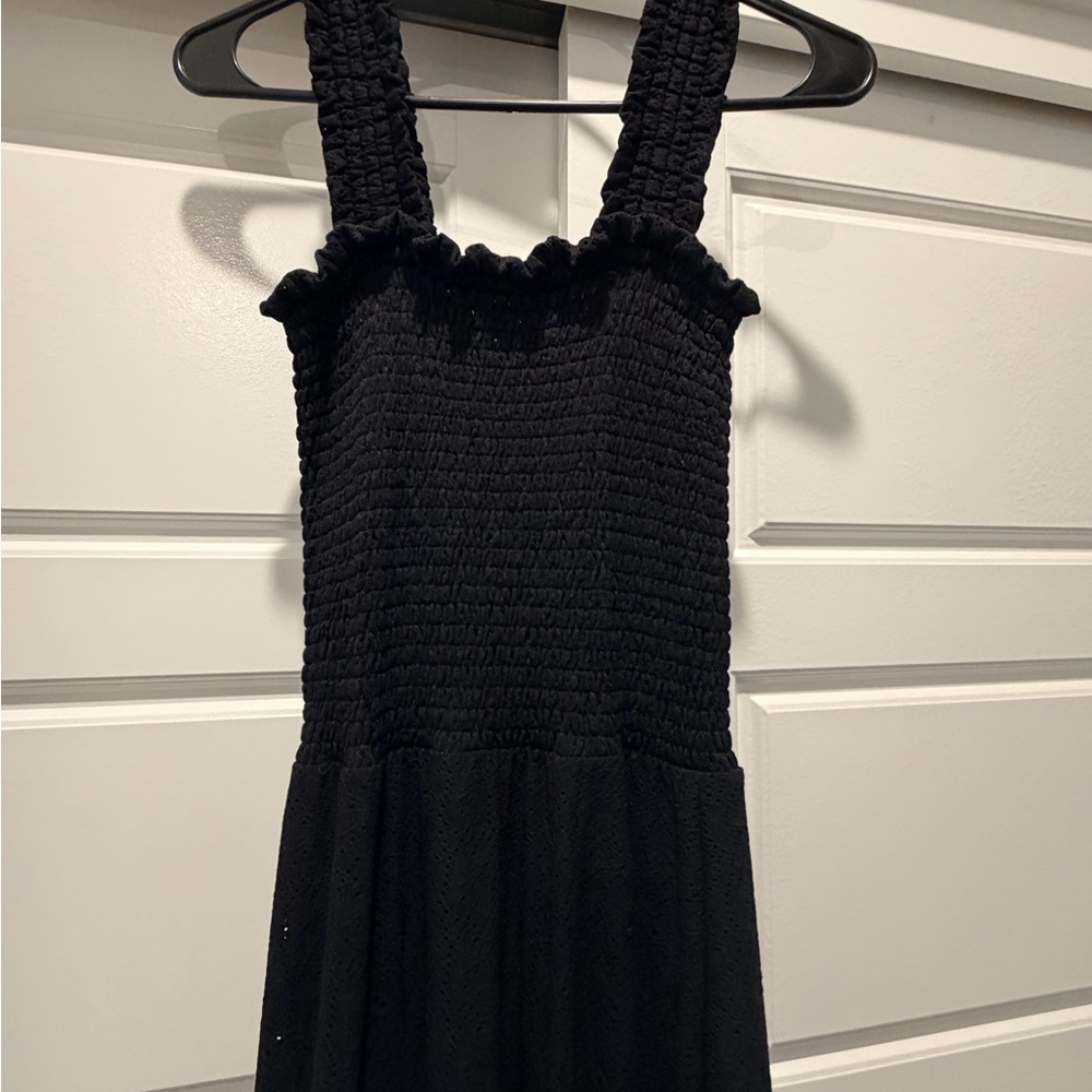 Michael Kors Black Maxi Dress with Smocked Bodice